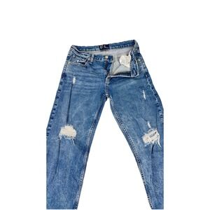 GAP Distressed Stretch Denim Jeans Women's‎ Size 2/26R Medium Wash Raw Hem